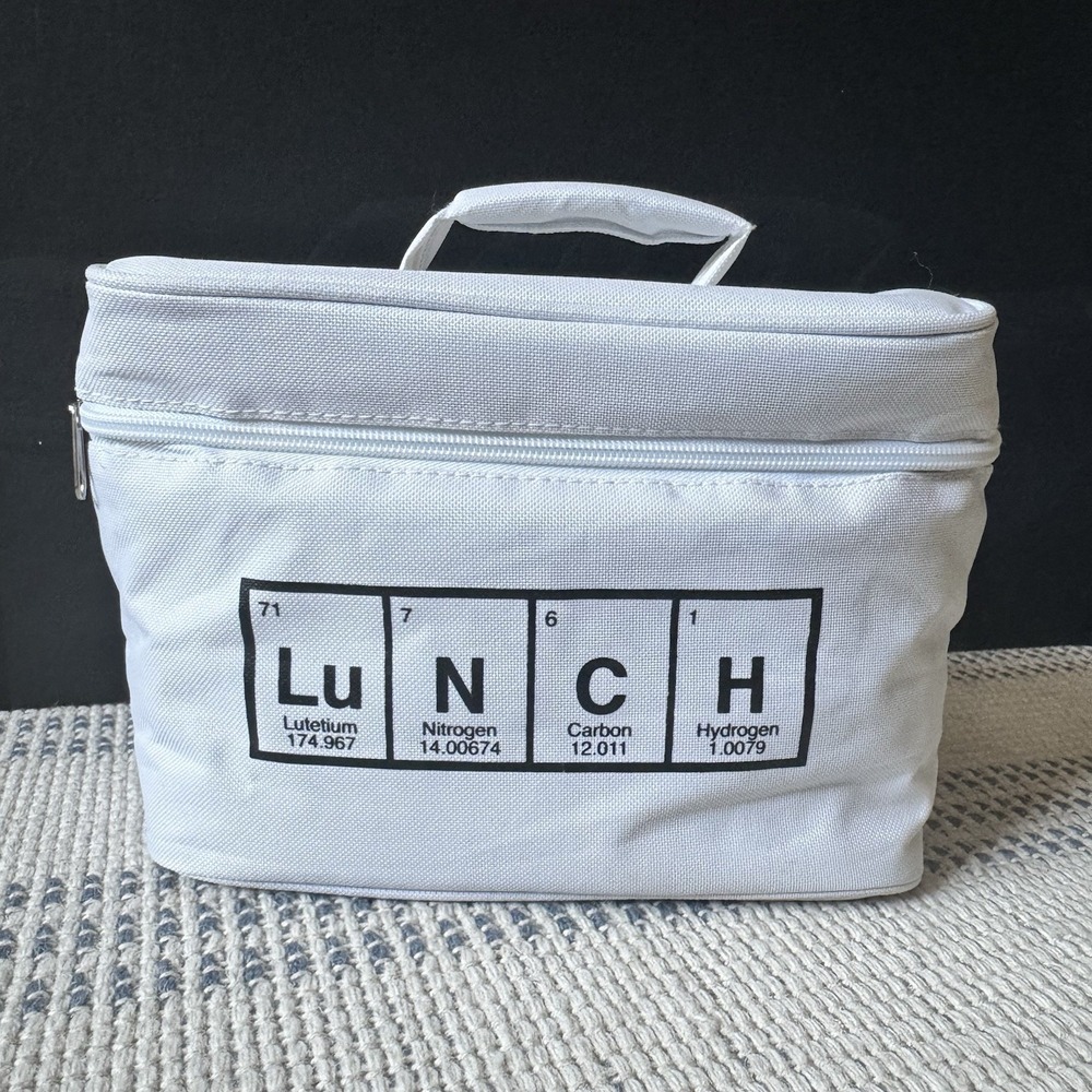 Periodic Table "LUNCH" Insulated Bag Transport Cooler Drink Lunch Box NWOT